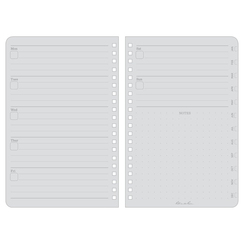 Rite in the Rain All-Weather Weekly Planner, Undated, Side-Spiral 4-5/8" x 7" (No. P52),Black - Image 2